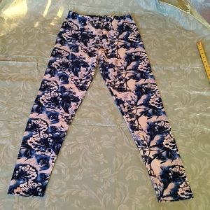 Beautiful Leggings, Blue & White/off-white., Sz. OS